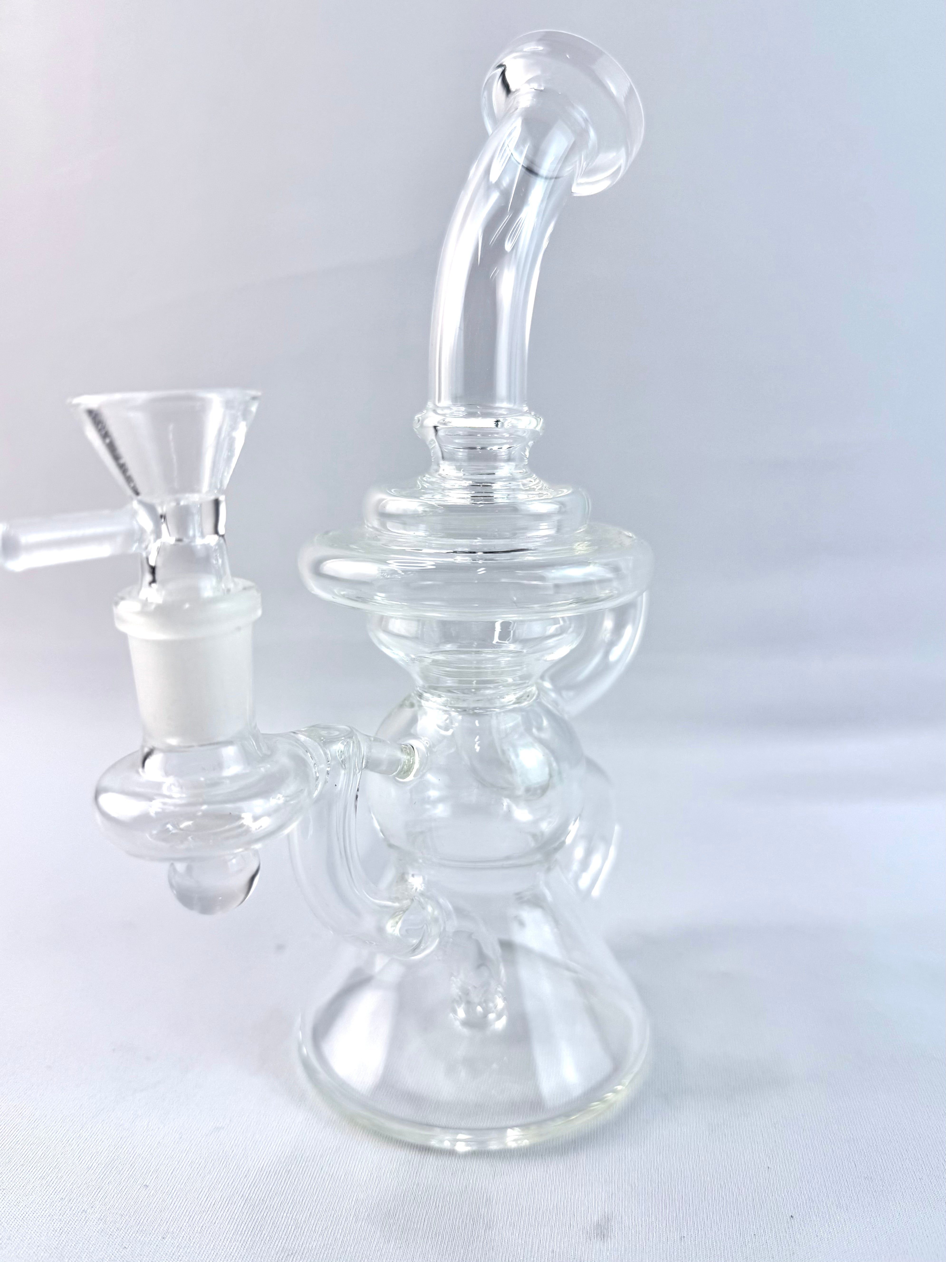 8" Clear Glass Recycler Dab Rig/Bong