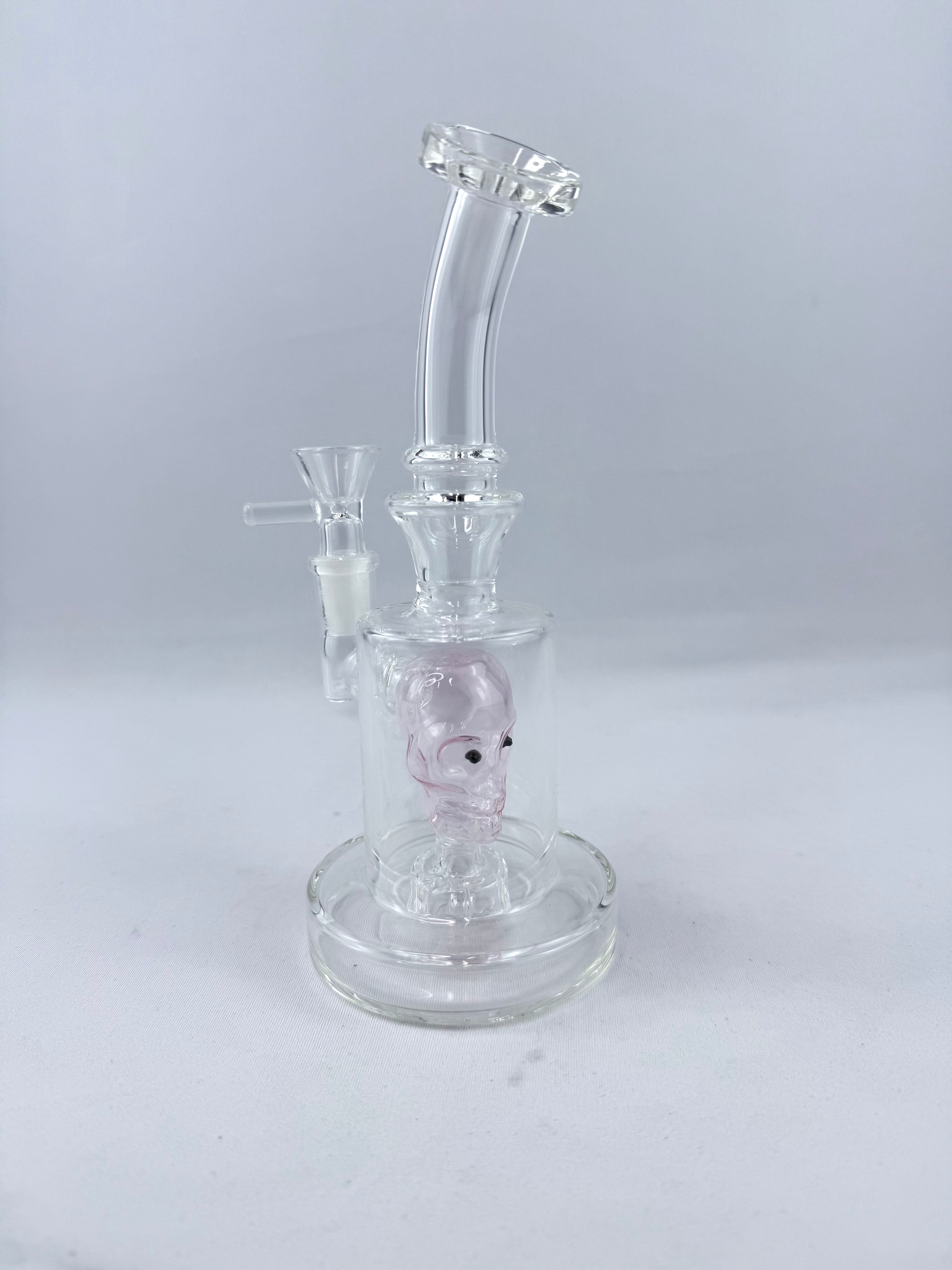 7.5" Assorted Skull Color Clear Bong