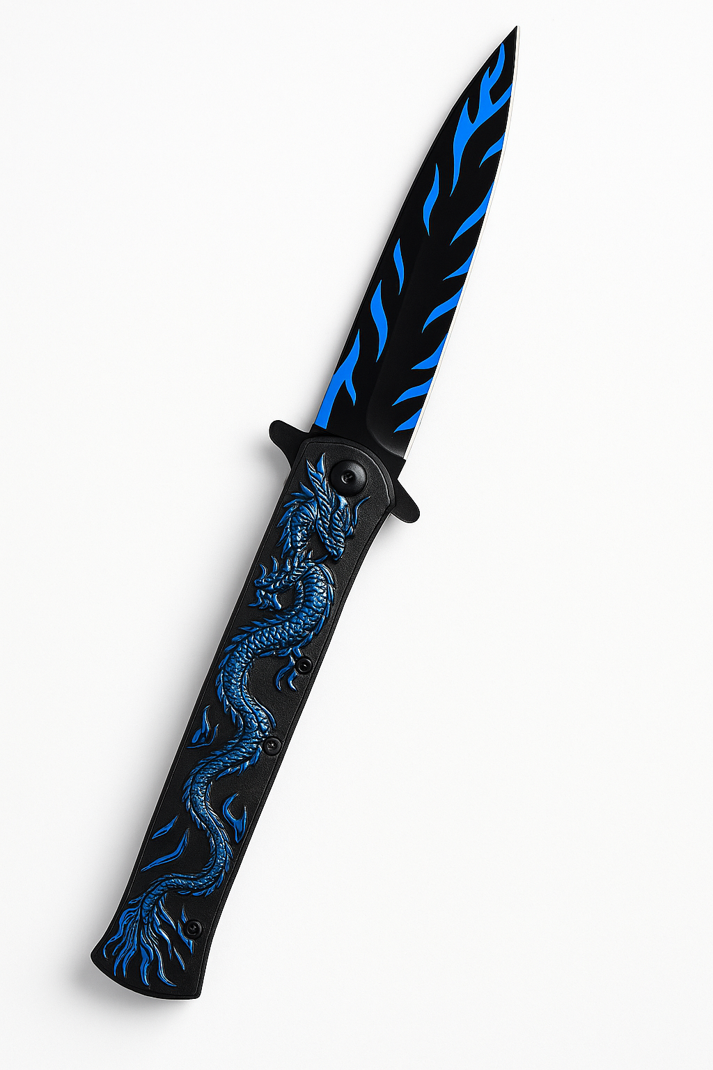 3 1/2" Black Blade / Blue Dragon Handle