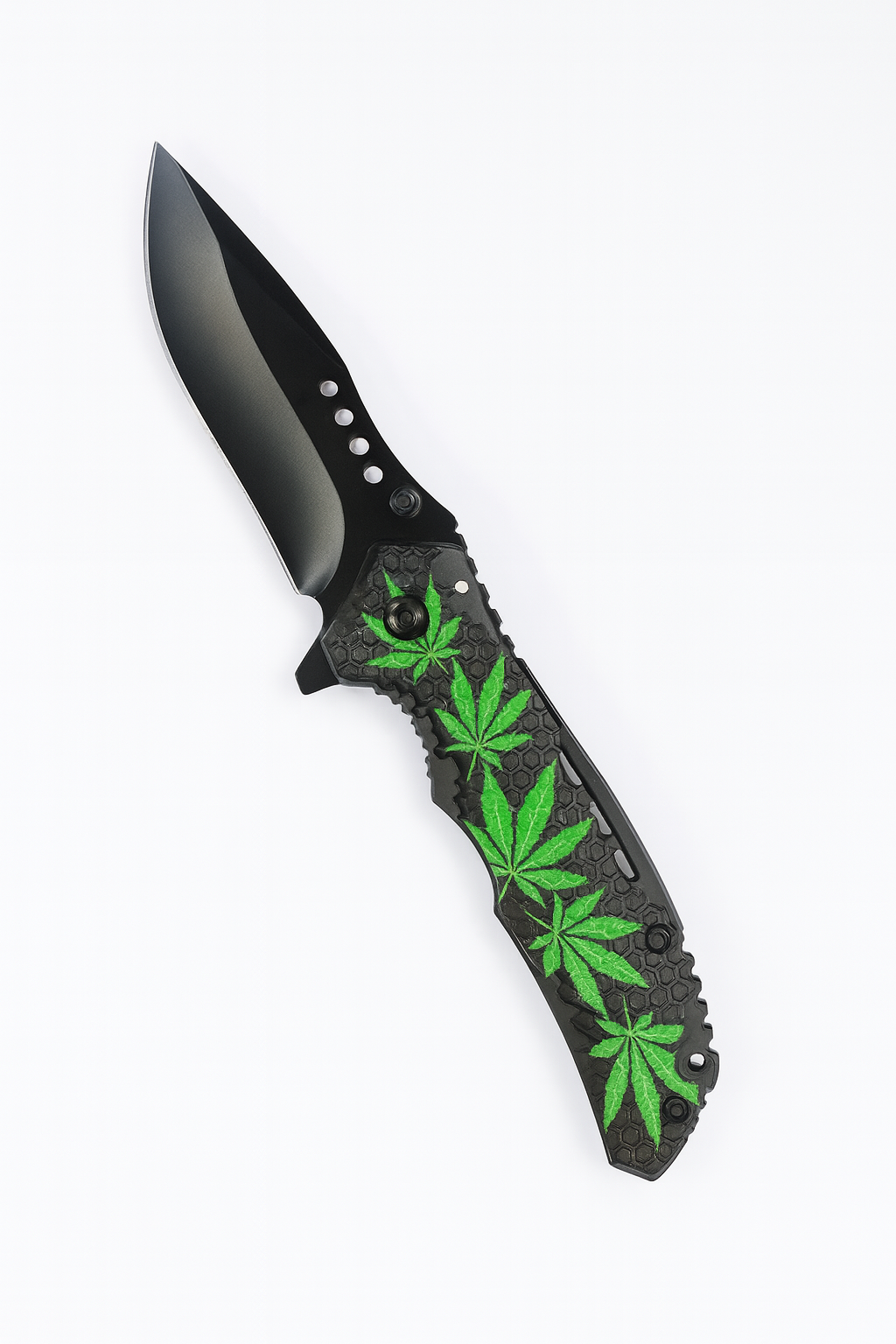 3" Black Blade / Marijuana Handle