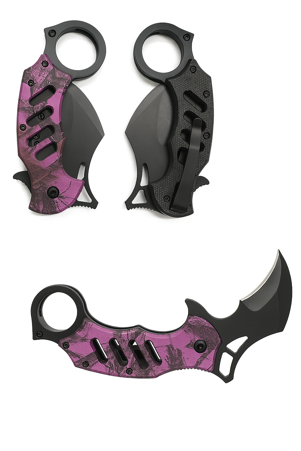 3" Black Blade 5'' ABS Coated Black Handle, Black Inner Piec