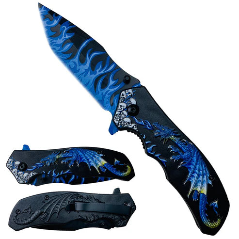 3" Blue Blade / Blue Dragon Handle