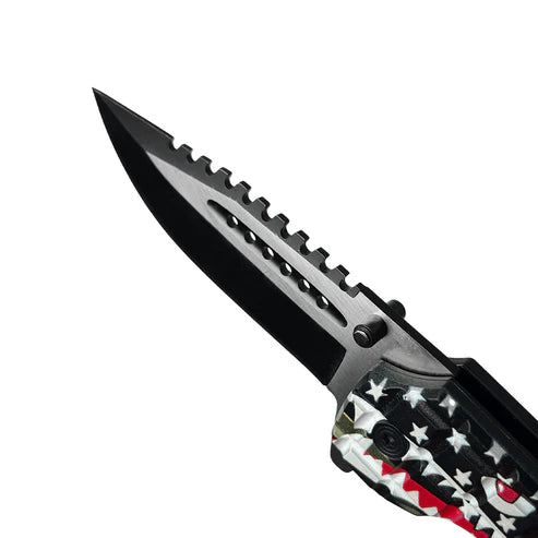 3" Black Blade / Shark Handle