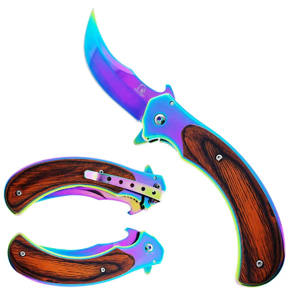 3" Rainbow Blade / Wood Handle