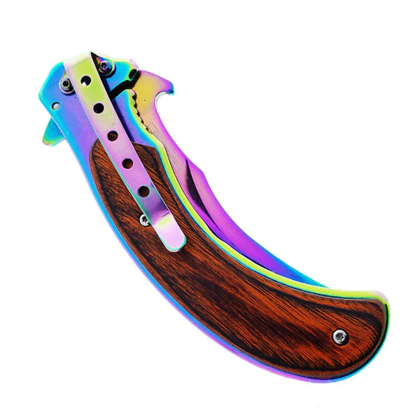 3" Rainbow Blade / Wood Handle