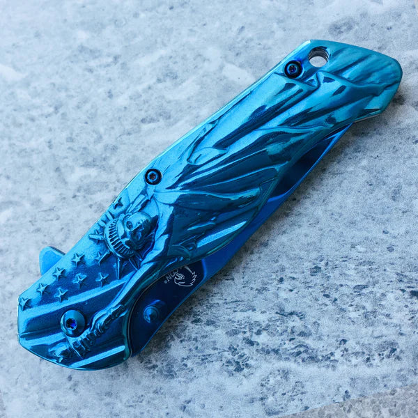 3" Blue Blade / Blue Handle with SOL Pocket Knife