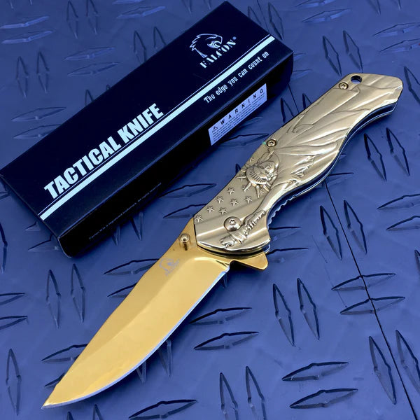 3" Gold Blade / Gold Handle w SOL