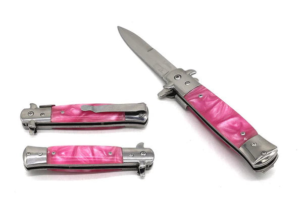 3 3/4" Chrome Blade / Pink Acrylic Handle