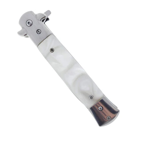 3 3/4" Black Blade / White Acrylic Handle