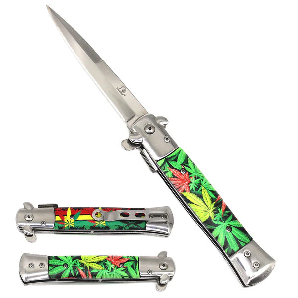 4" Black Blade / Marijuana Handle