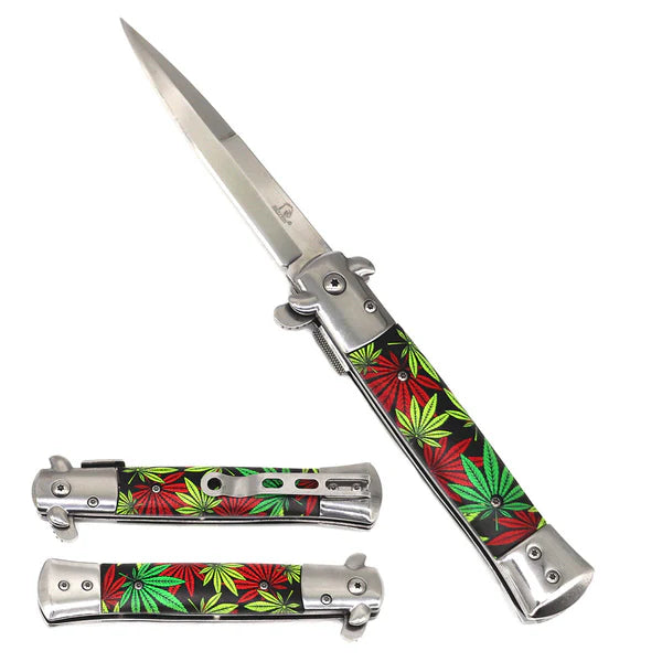 4" Silver Blade / Marijuana Handle