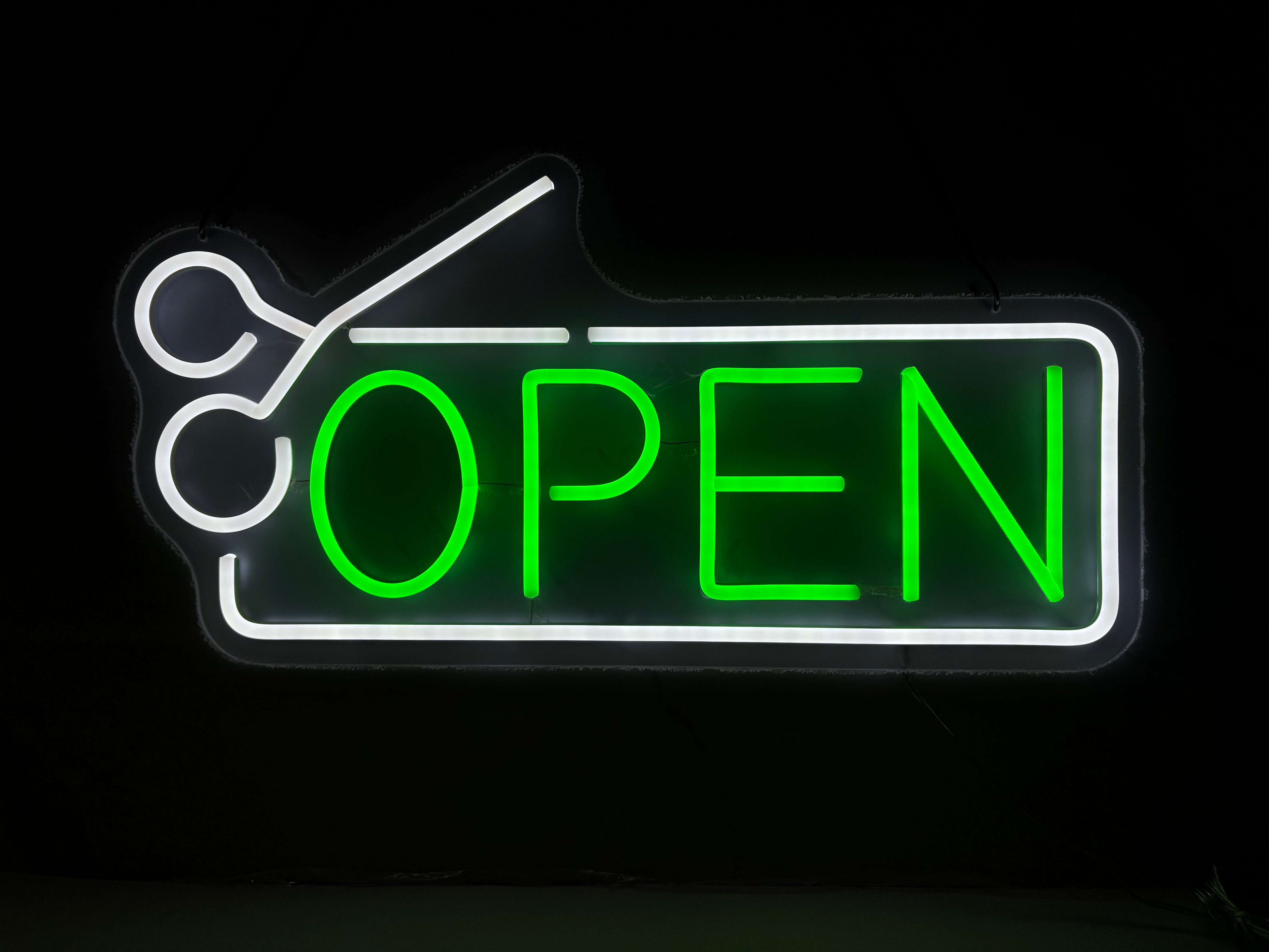 "OPEN" Hair-Cut Led Sign 24"x12"