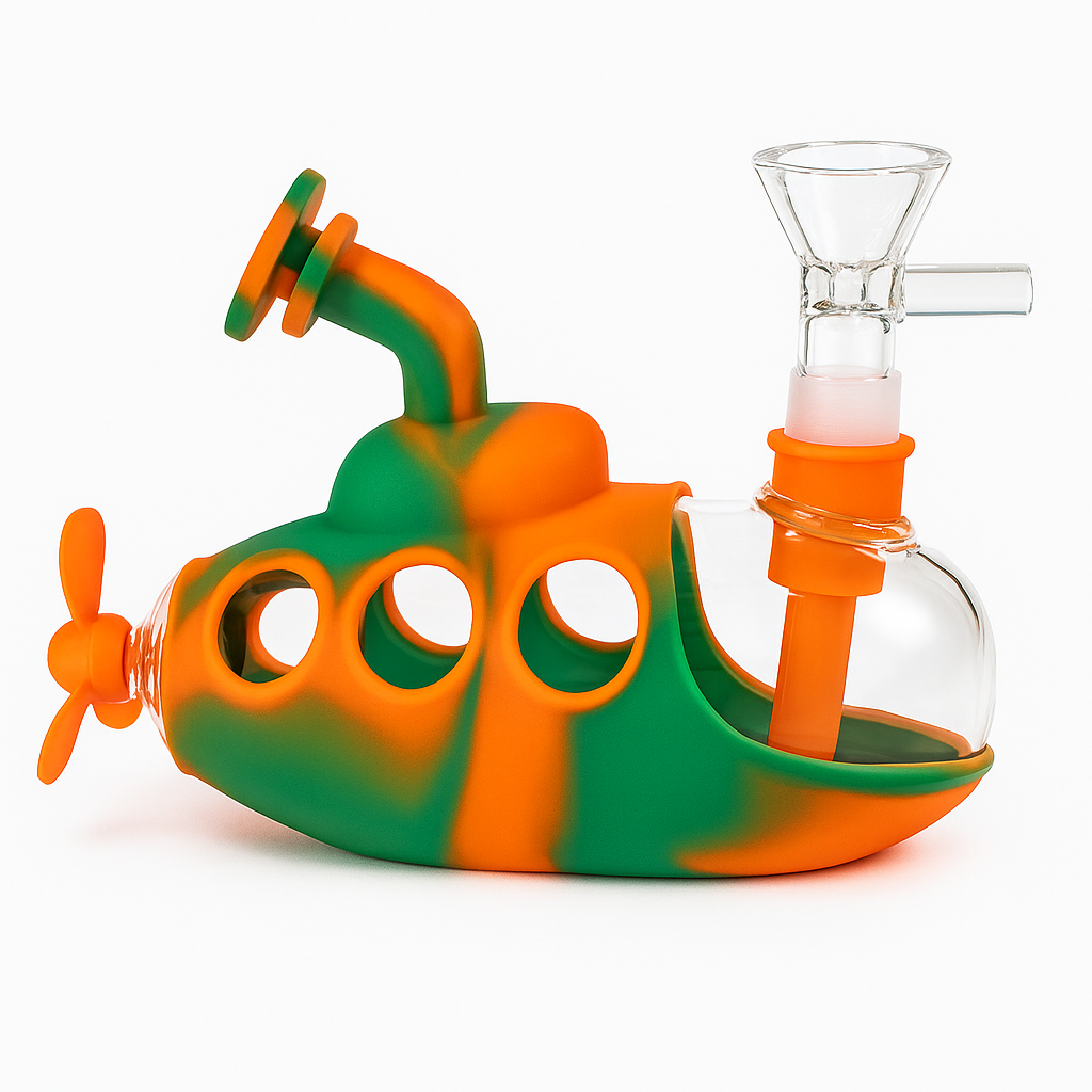Silicone 5" Submarine Bubbler W/ Glass Chamber
