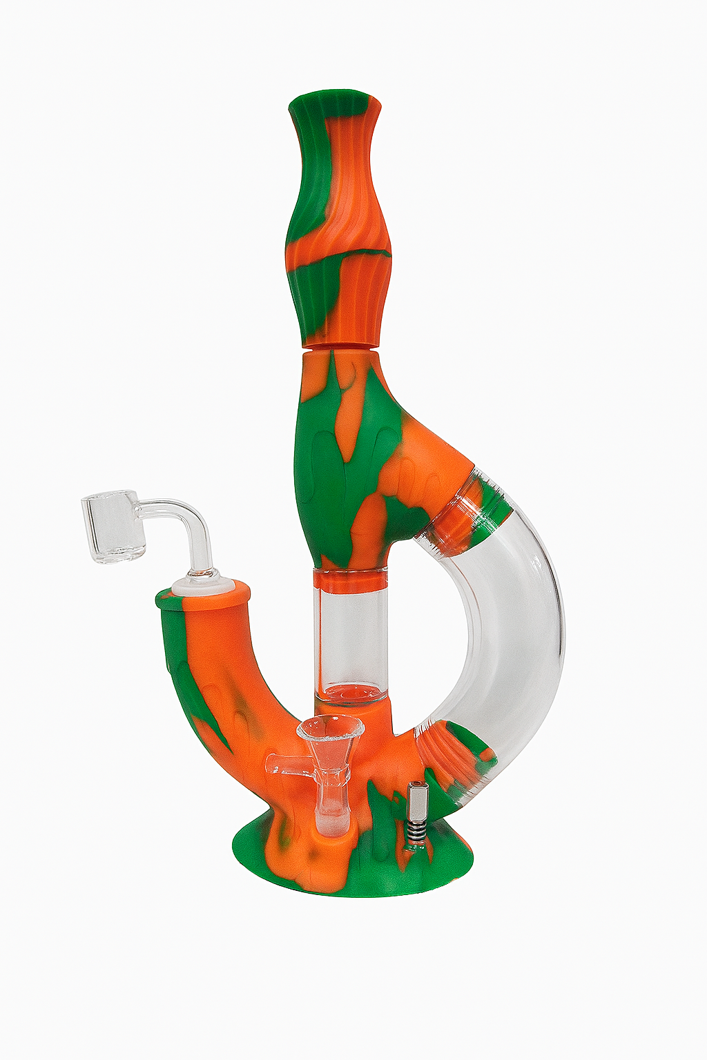 11'' Straight Silicone Donut Water Pipe n Nectar Collector