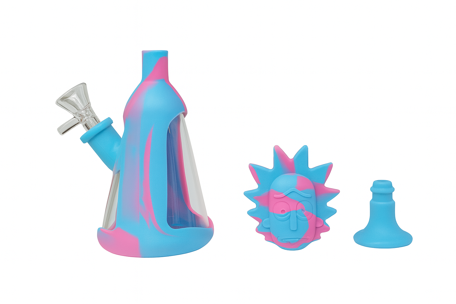 7" RM Cartoon multi colored silicone water bong-133