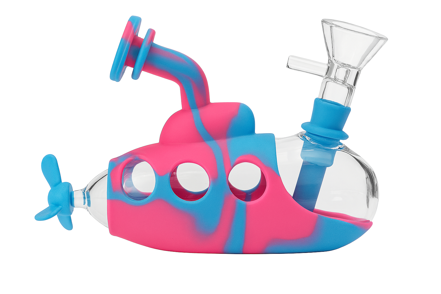 Silicone 5" Submarine Bubbler W/ Glass Chamber