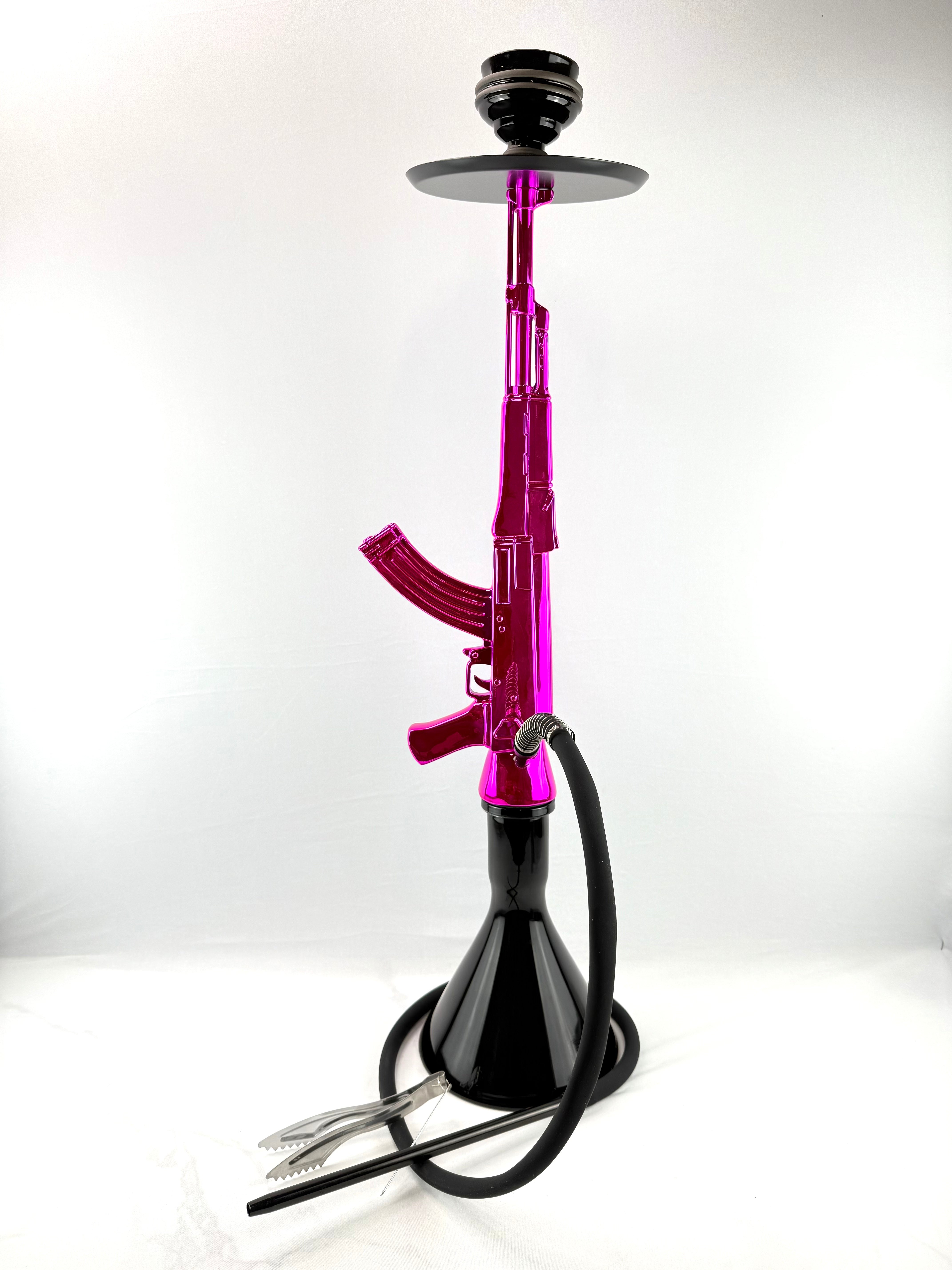32" AK-47 Complete Hookah Set, Modern Single Hoshokah Kit with Hookah Accessories