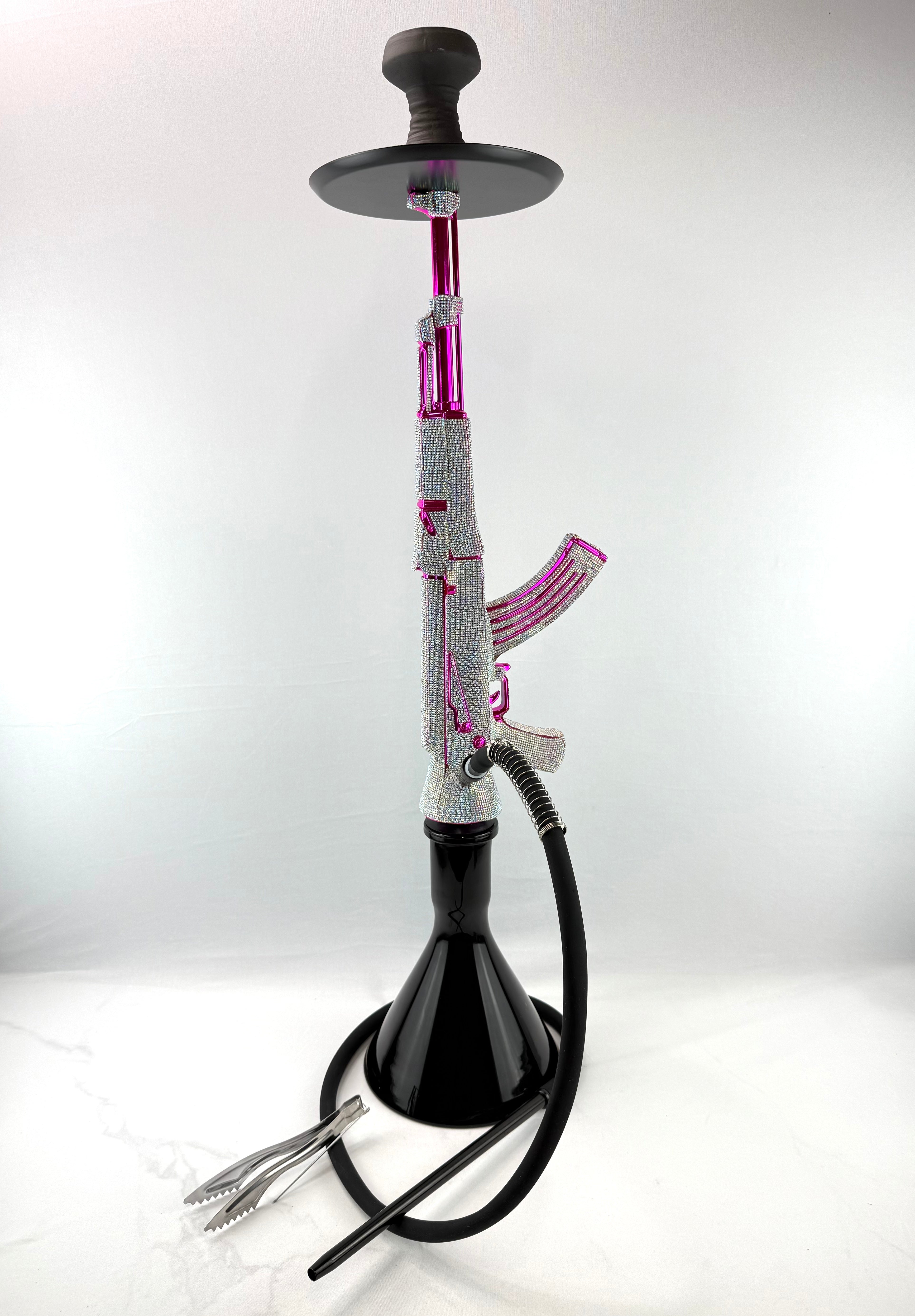 32" Hookah Set Ak47 Gun Shape Hookah with Full Shiny Diamonds