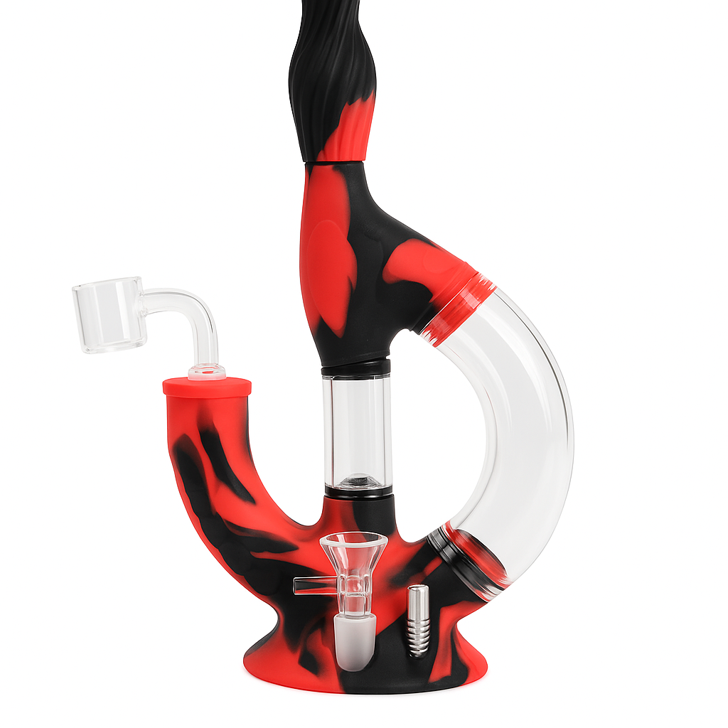 11'' Straight Silicone Donut Water Pipe n Nectar Collector