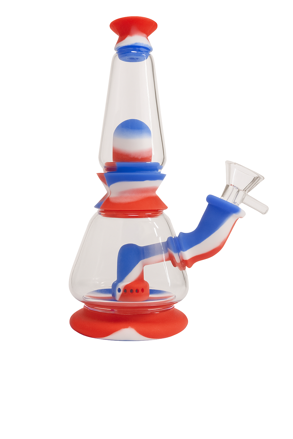 7.5'' Silicone Dual Chamber Modular Glass Bong