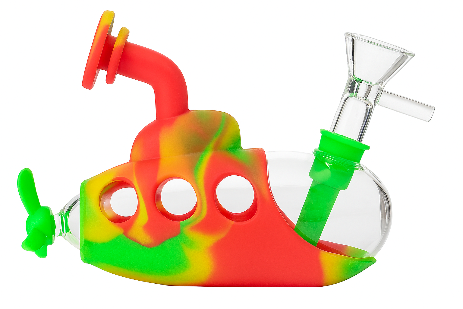 Silicone 5" Submarine Bubbler W/ Glass Chamber