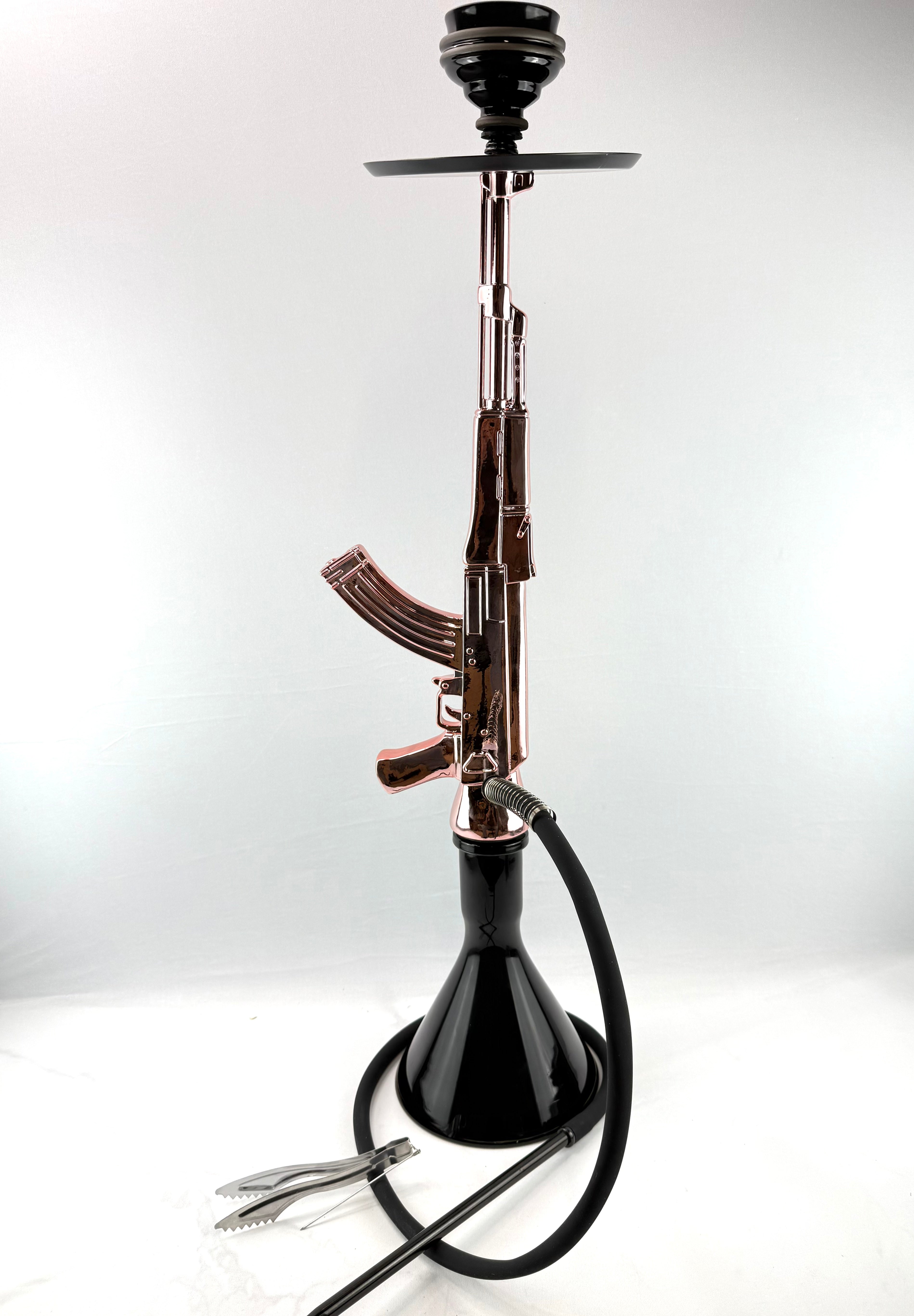 32" AK-47 Complete Hookah Set, Modern Single Hoshokah Kit with Hookah Accessories