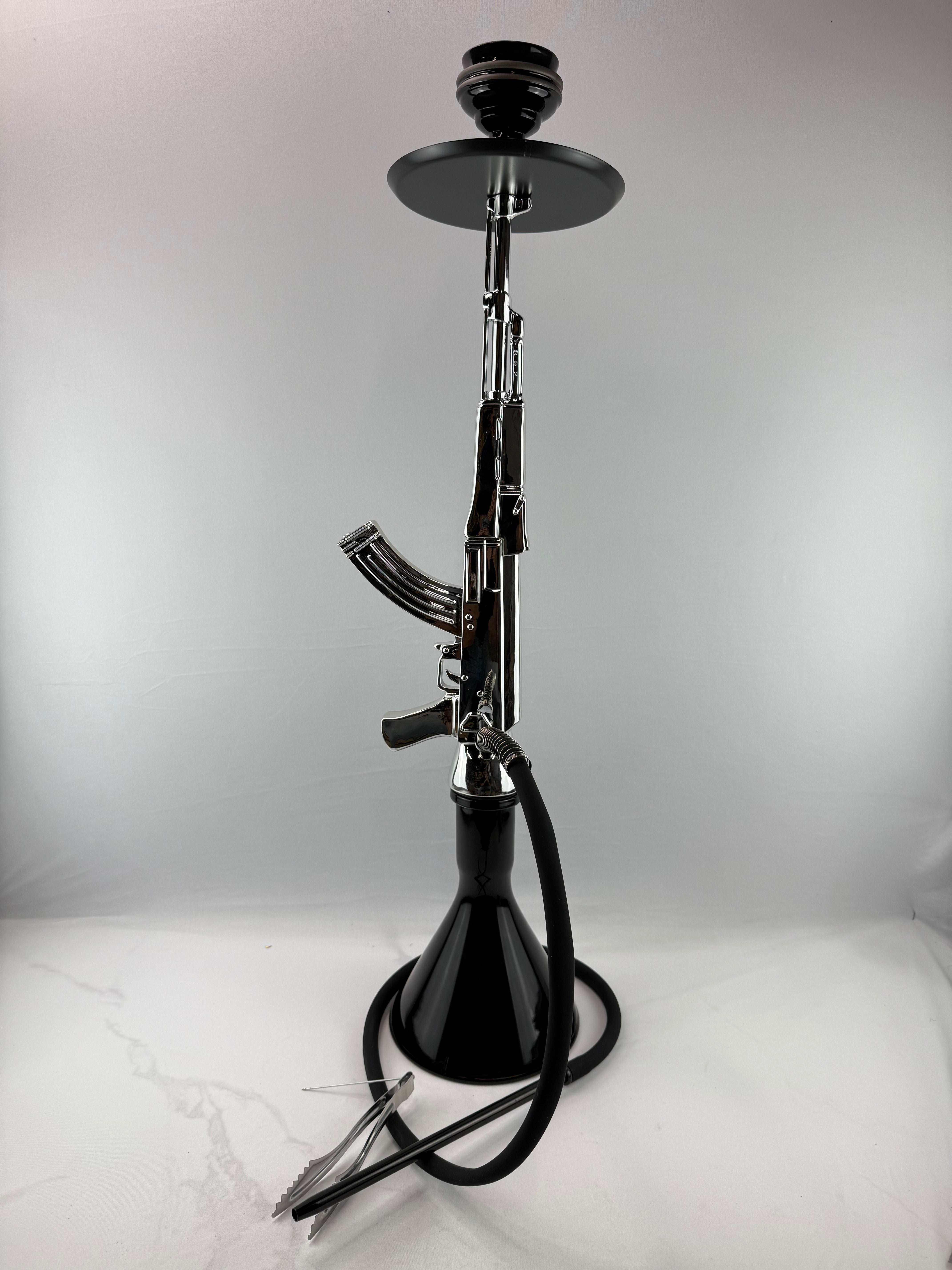 32" AK-47 Complete Hookah Set, Modern Single Hoshokah Kit with Hookah Accessories