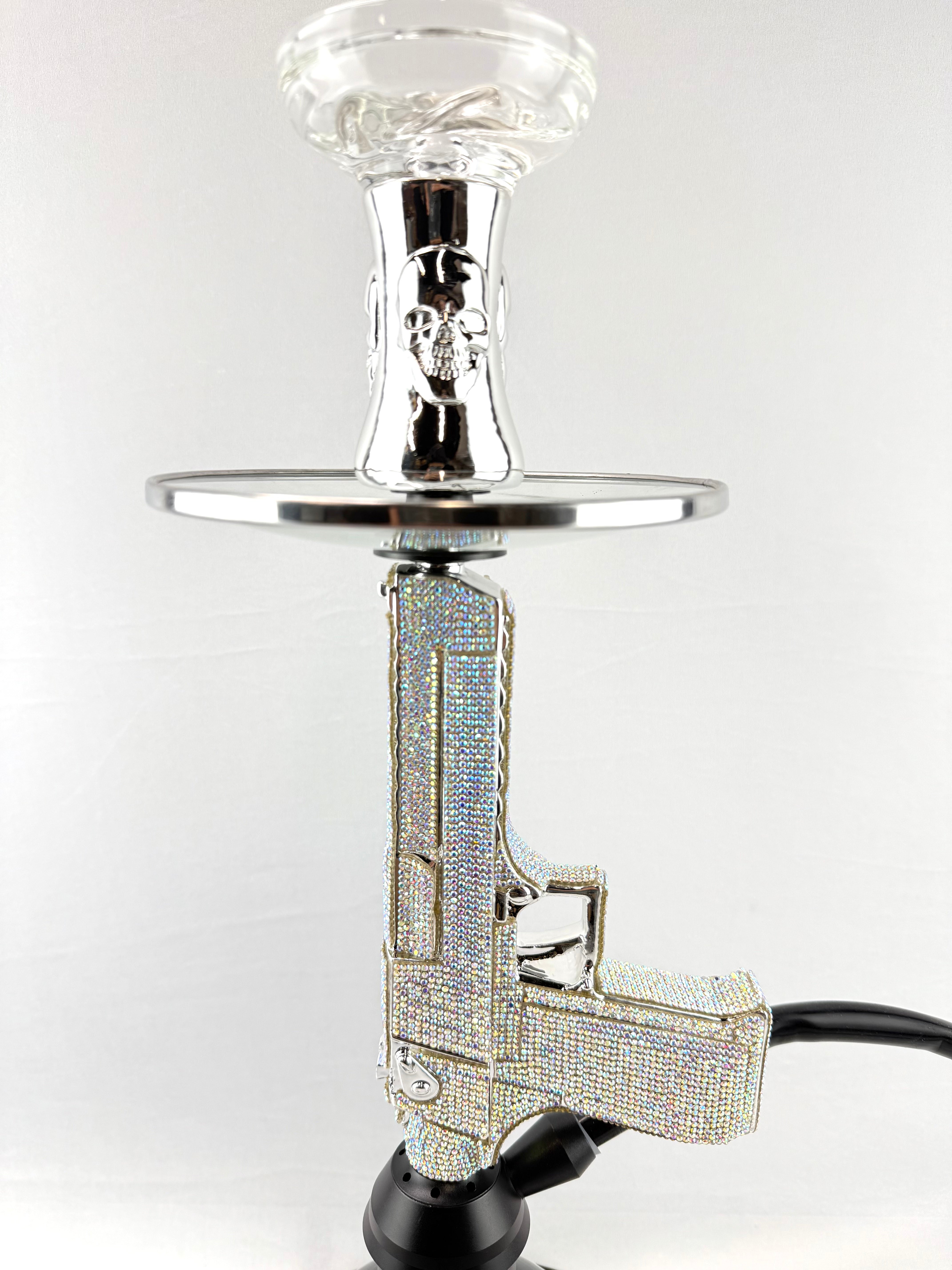 24" Hookah Set Pistol Shape Hookah with Full Shiny Diamonds