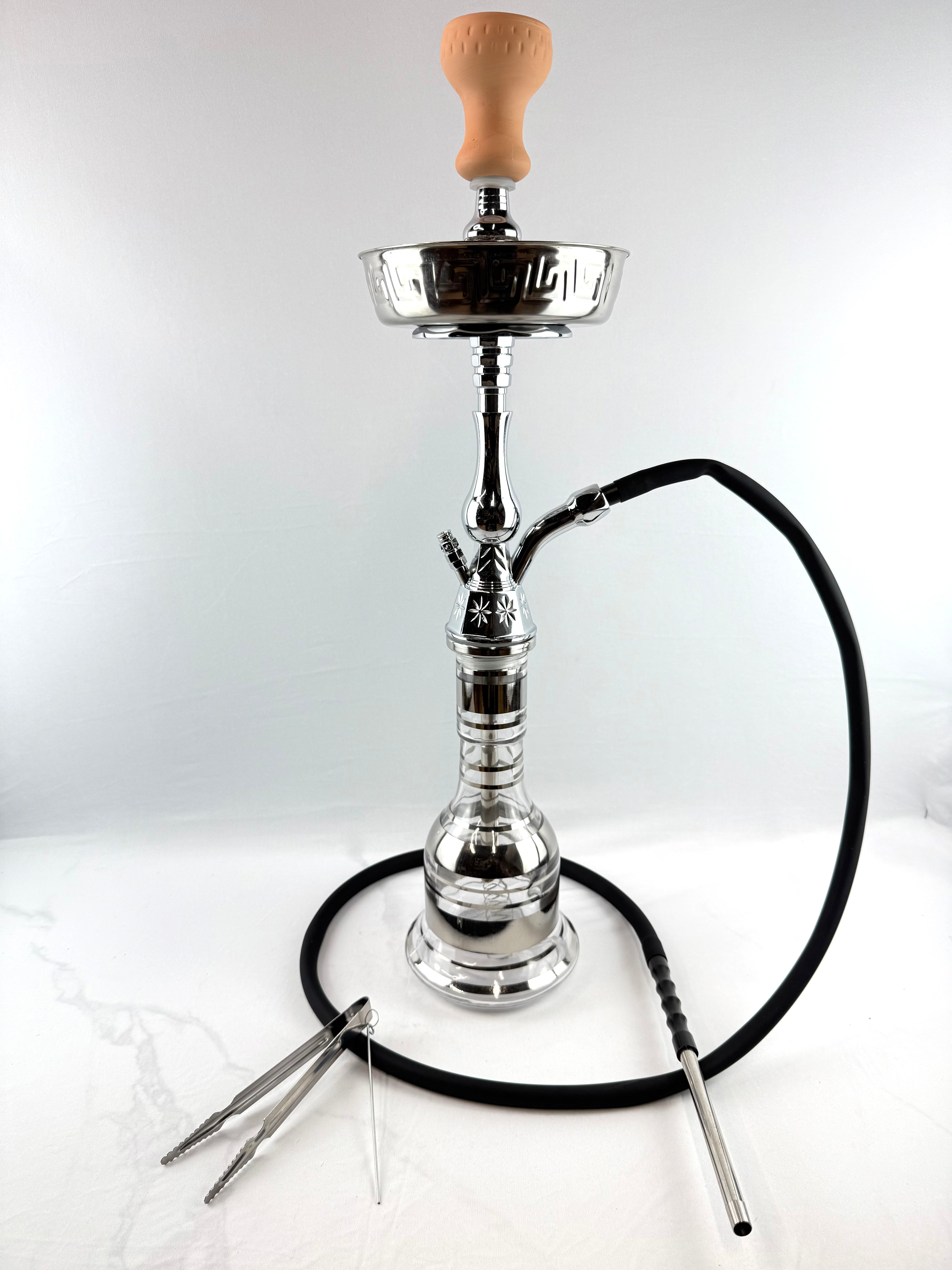 22" Monam Engraved Metal Single Hose Hookah
