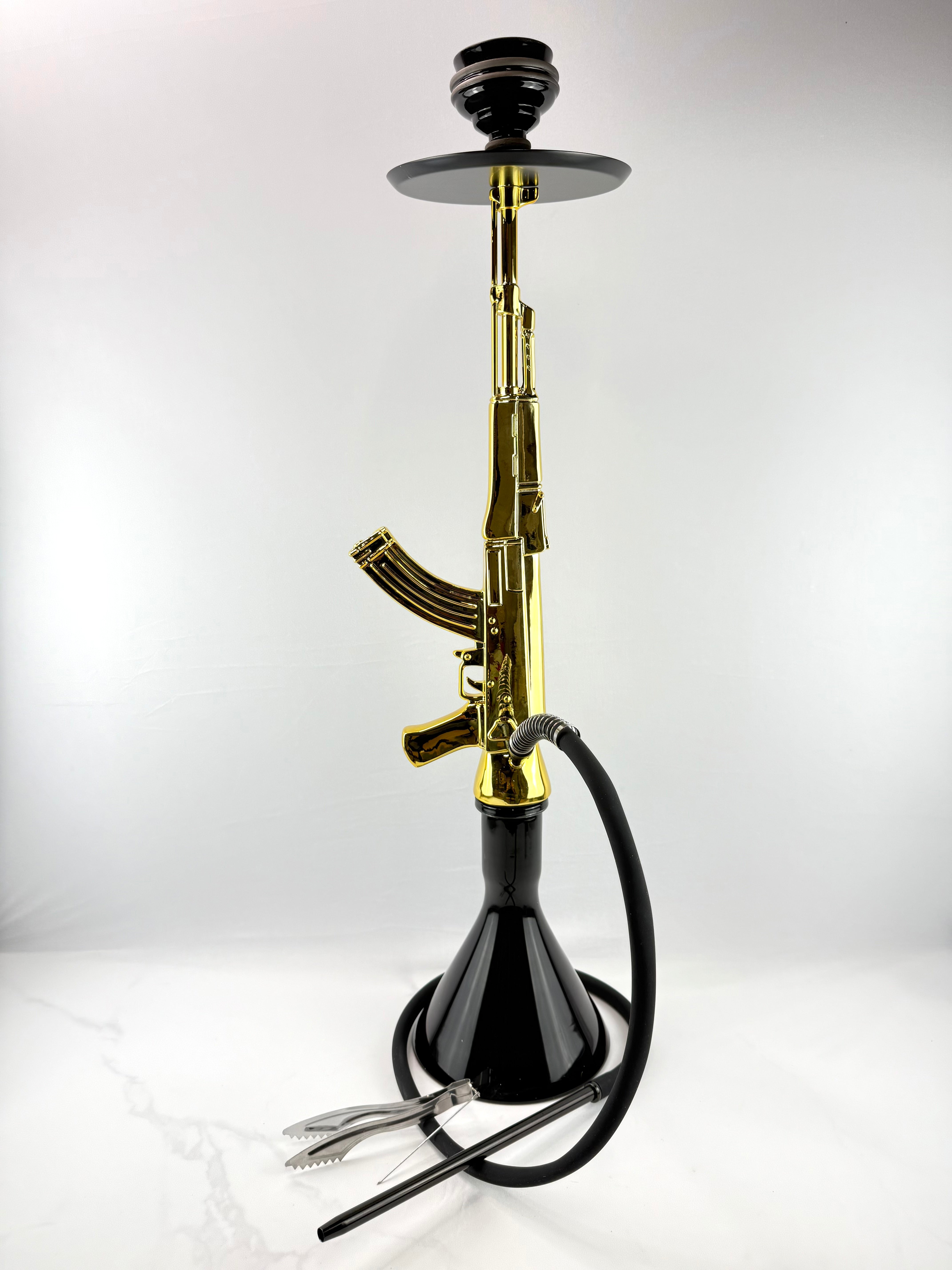 32" AK-47 Complete Hookah Set, Modern Single Hoshokah Kit with Hookah Accessories