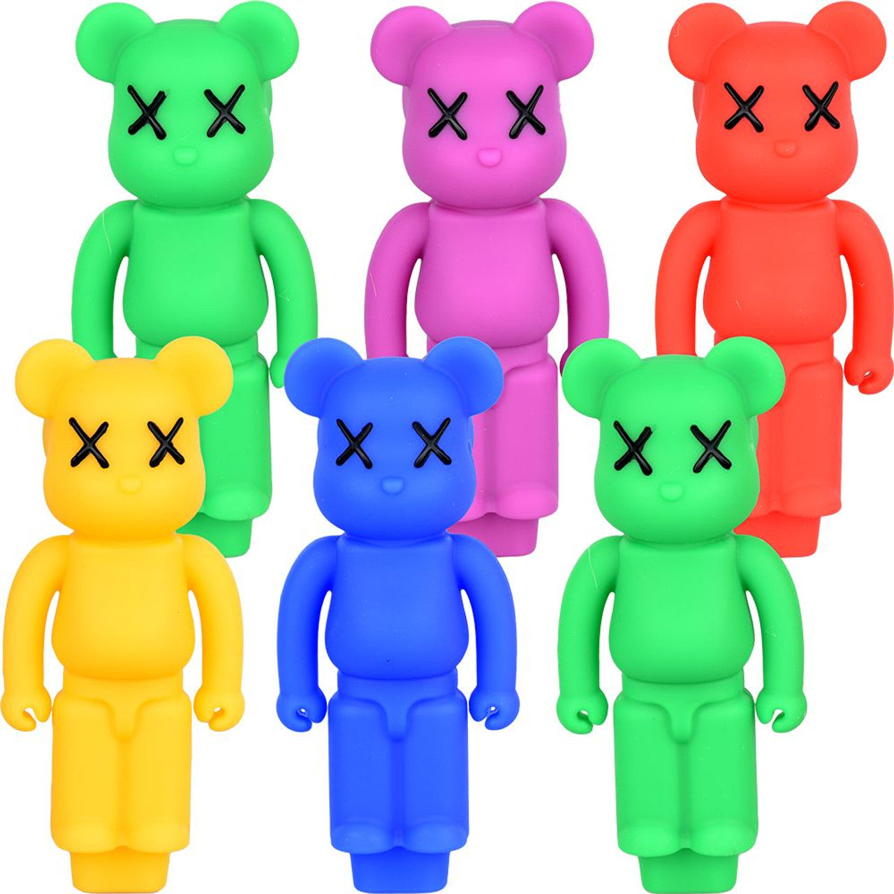 Silicone Violent bear hand pipe W/ glass bowl-Assorted