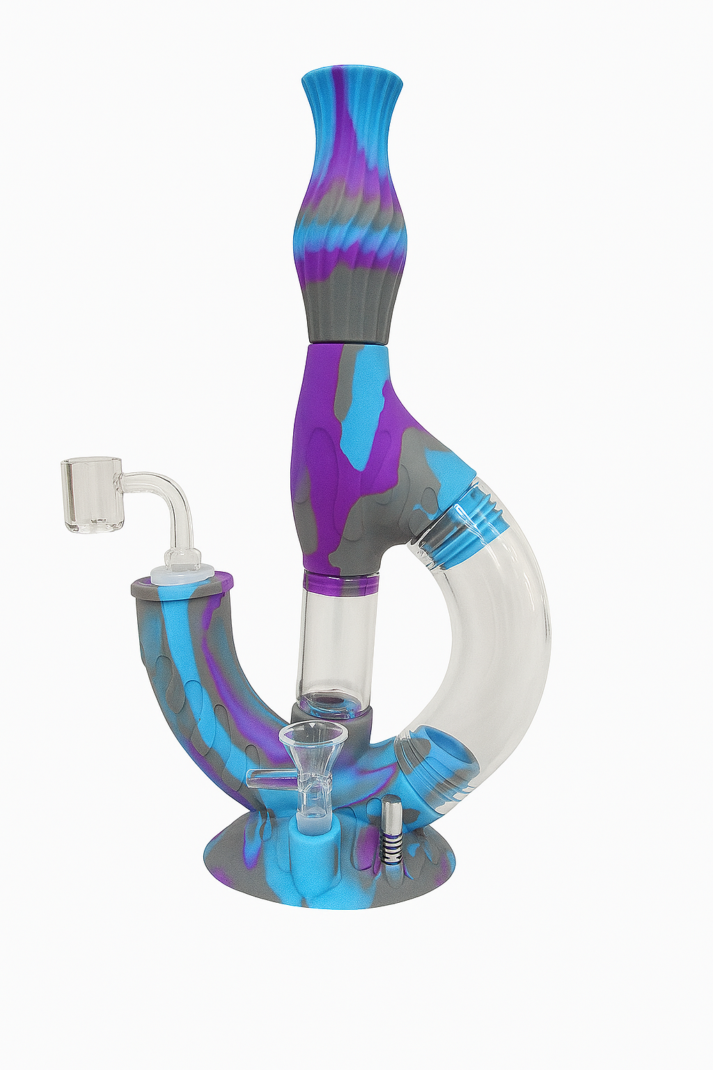 11'' Straight Silicone Donut Water Pipe n Nectar Collector