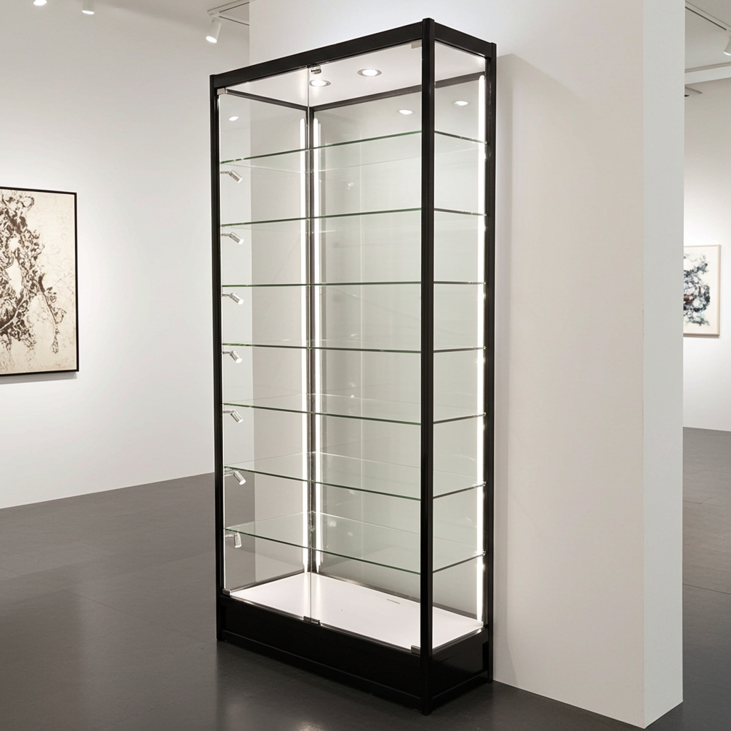 Glass Display Cabinet with LED Lighting - 401 Distribution Inc
