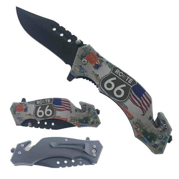 3" Black Blade / Route 66 Handle