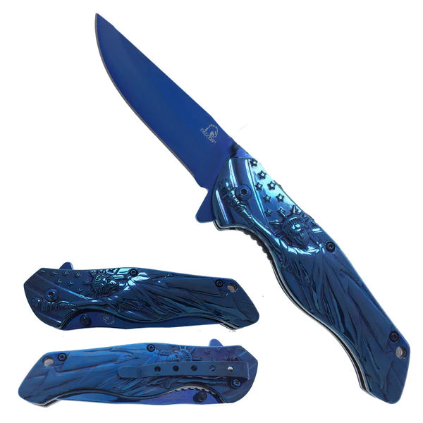 3" Blue Blade / Blue Handle with SOL Pocket Knife