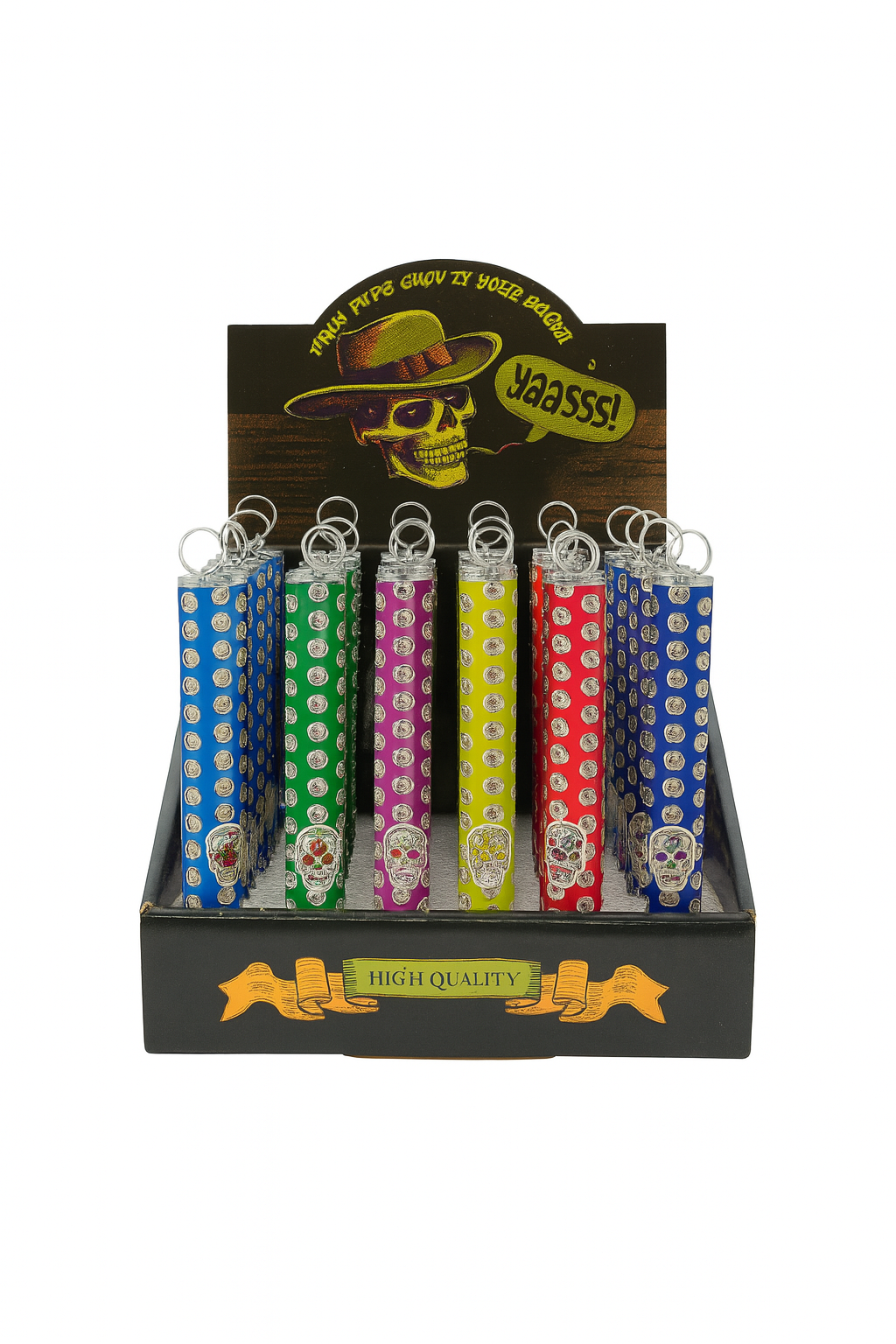 4.5'' Glass Chillum pipe with brush-Skull Design